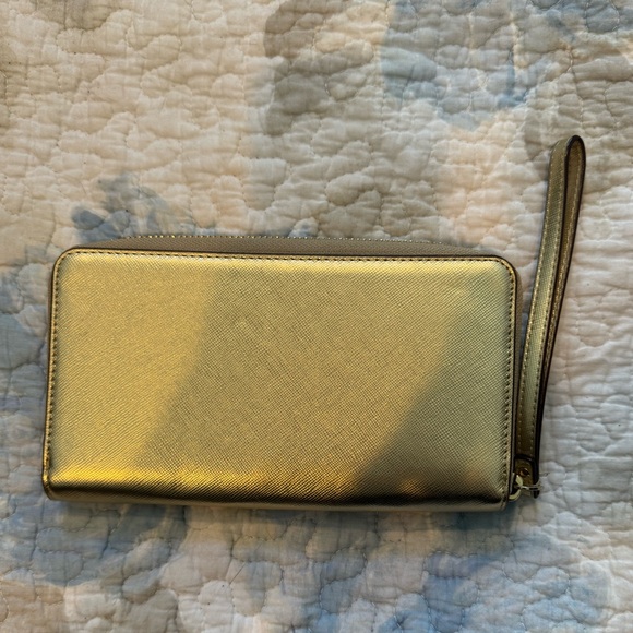 Gold Kate Spade Wristlet Wallet - Picture 2 of 3
